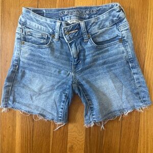 American Eagle Outfitters Light Wash Denim Cutoff Shorts